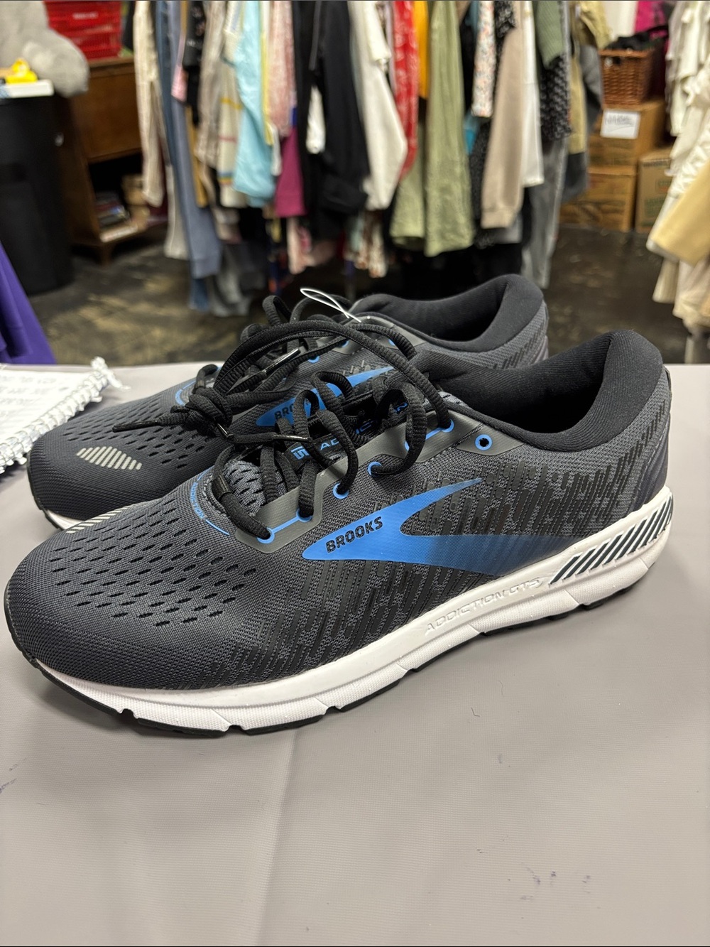 Brooks Adrenaline GTS 15 Black and Blue Men's Running Shoes